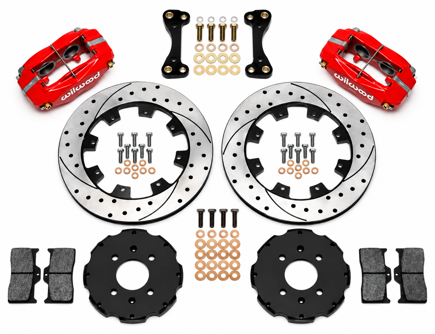 Wilwood 90-01 Integra Red Caliper Drilled Rotor 4 Piston Dynalite Front Big Brake Kit